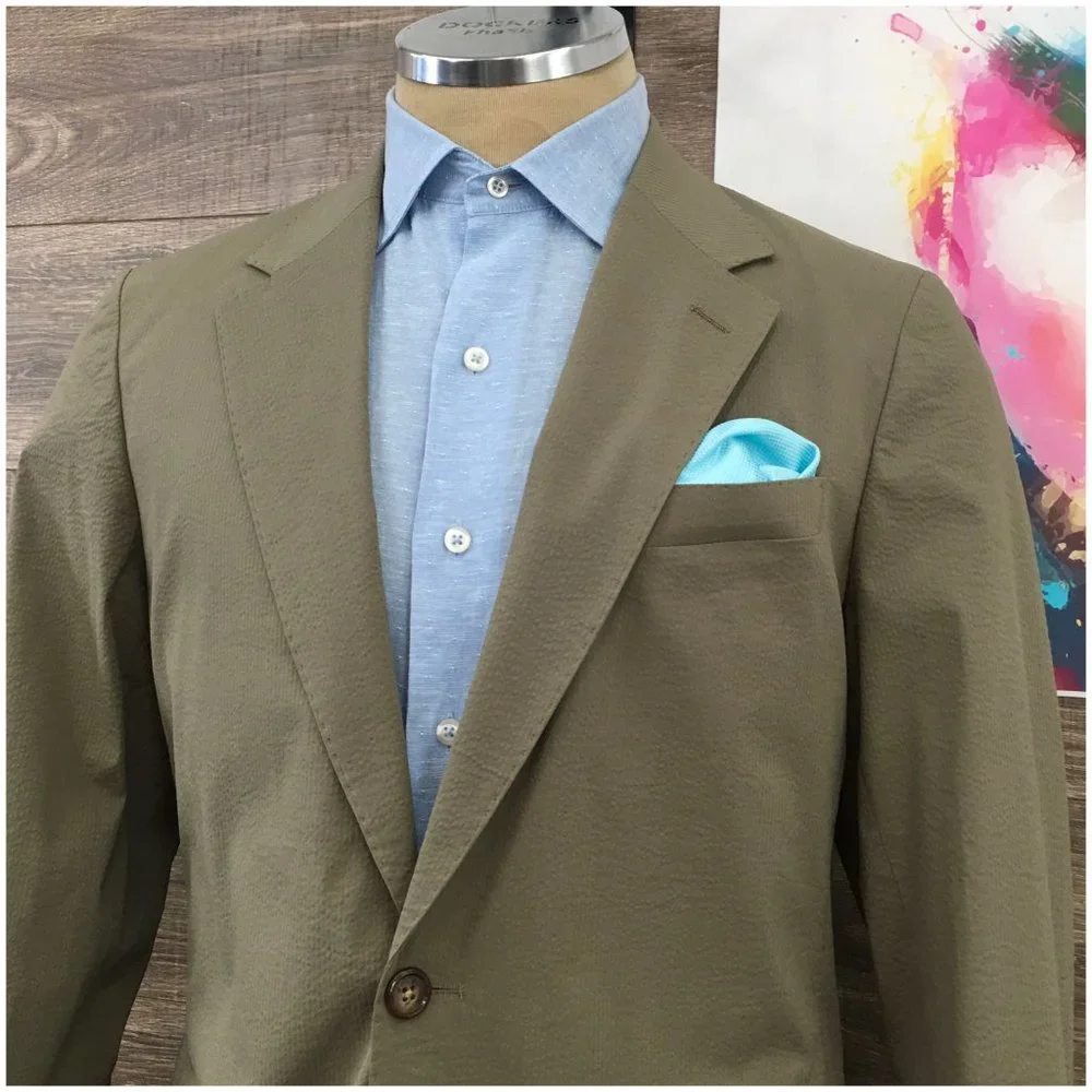 New J Crew Mens Blazer Sport Coat Two Button Casual Jacket Size 38R Cotton Suits